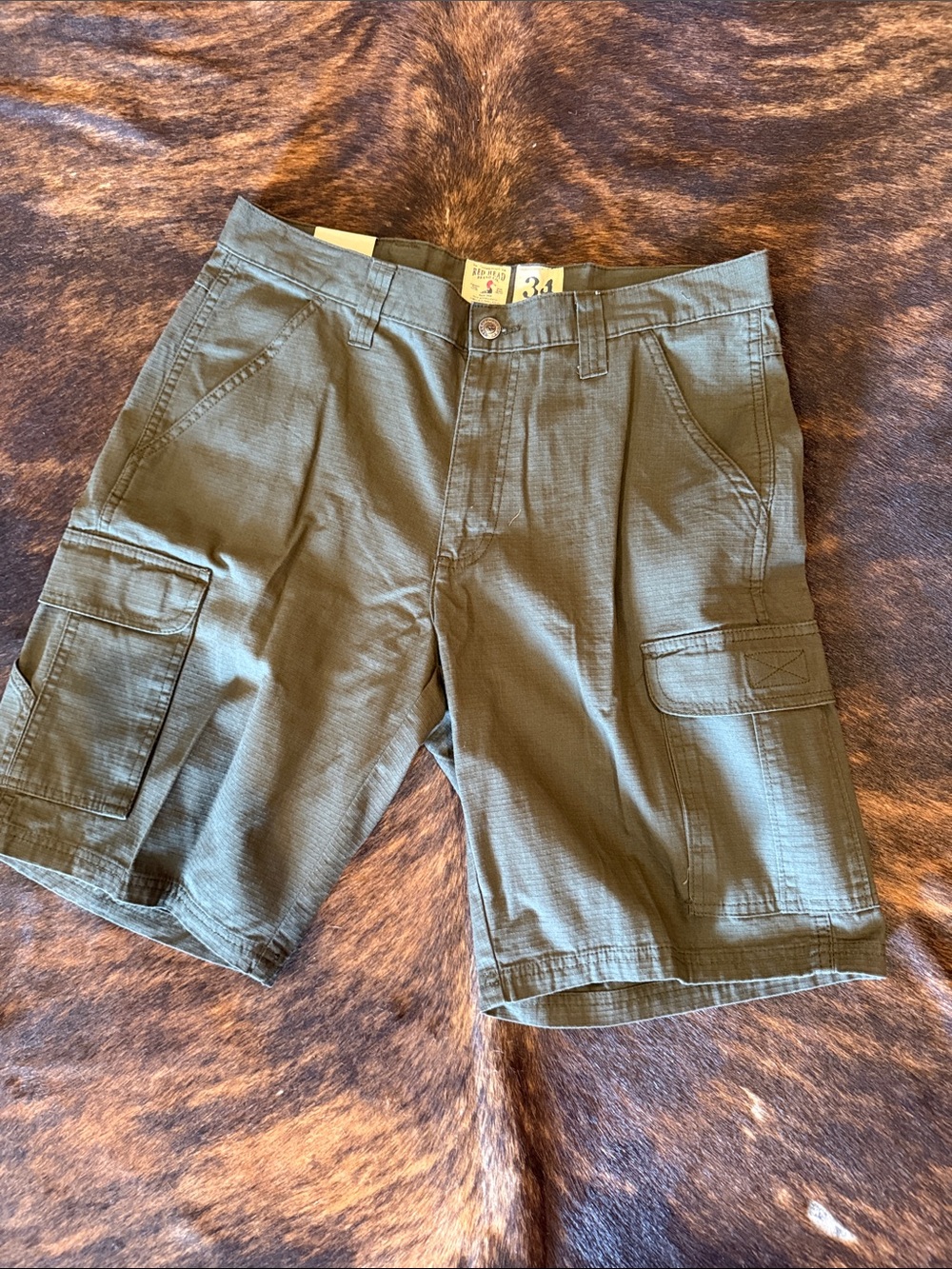 RedHead Olive Green Cargo Shorts for Men